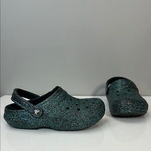 CROCS Classic Glitter Lined Clogs Size 6